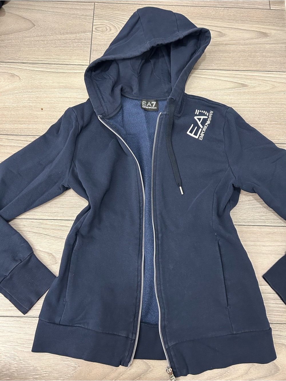 Women's Navy Zip-Up Hooded Jacket